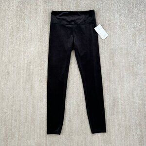 NWT Athleta Elation Black Velvet Pants Leggings Tights M